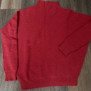 SAKS FIFTH AVENUE cashmere mock neck sweater women's size S small burnt orange